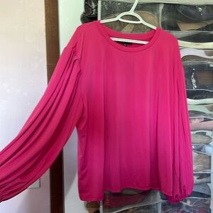 Eloquii Pleated Balloon Sleeve Top